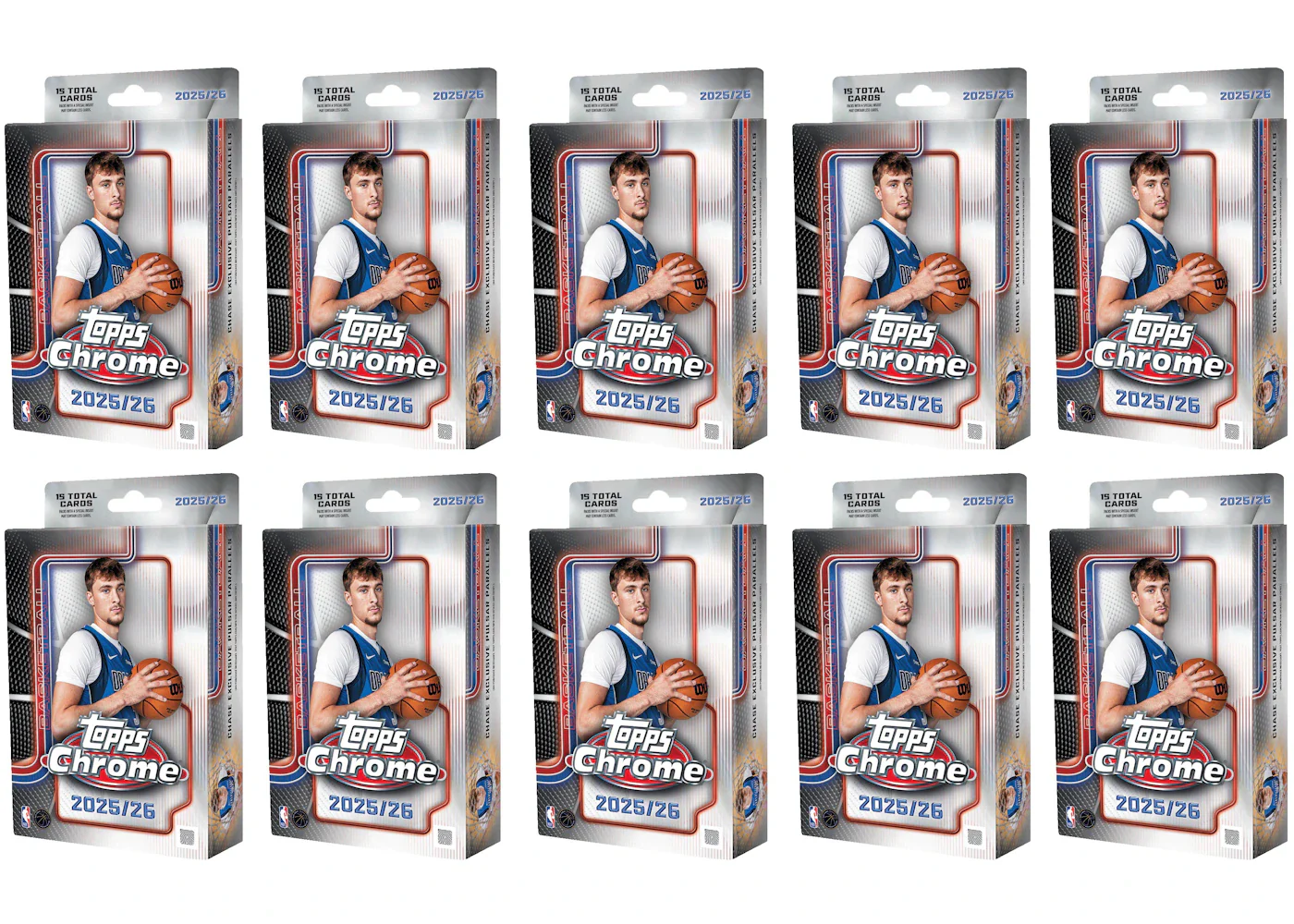2025-26 Topps Chrome Basketball Hanger Box 10x Lot