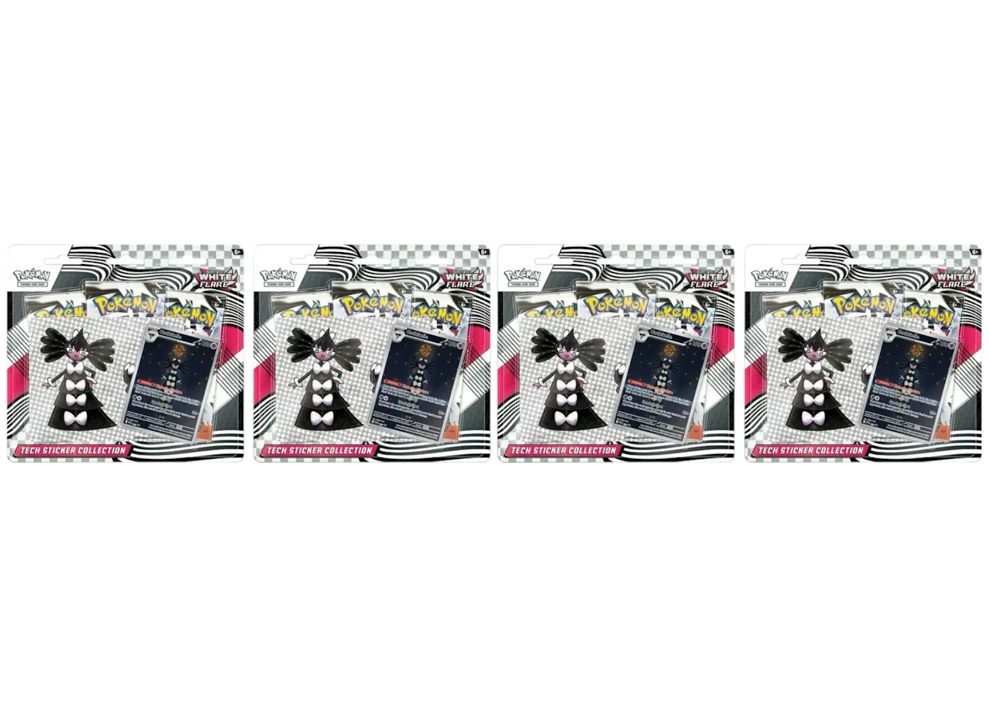 2025 Pokémon Scarlet & Violet White Flare Tech Sticker Collection Blister Pack 4x Lot