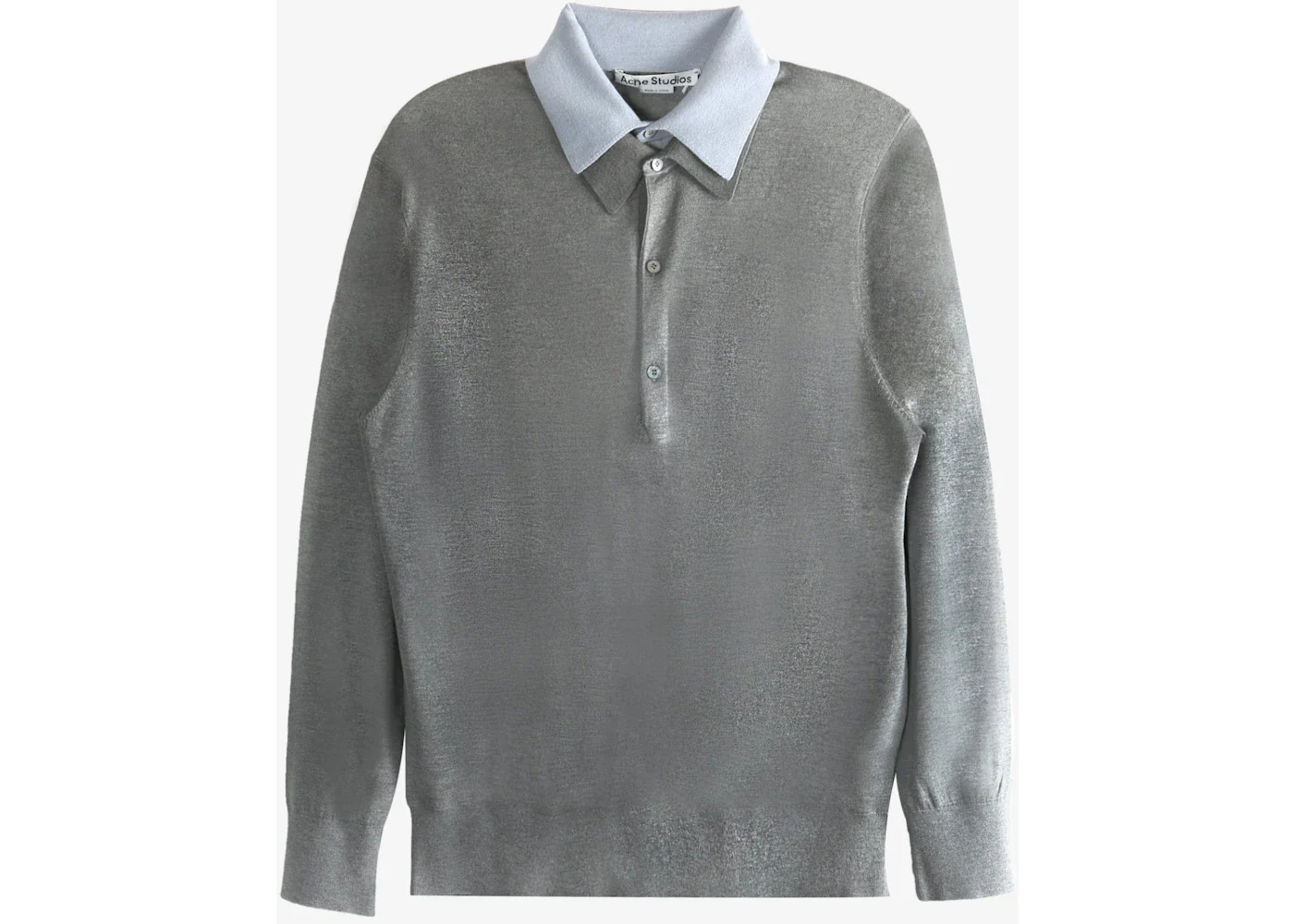 Acne Studios Polo Jumper Blue light Grey Melange