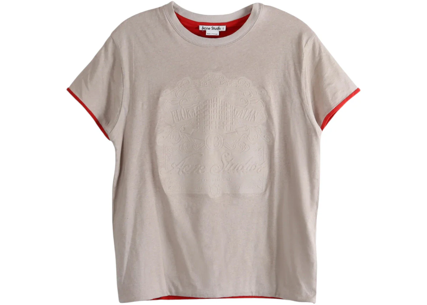 Acne Studios Women's Embossed Logo T-shirt White/Red