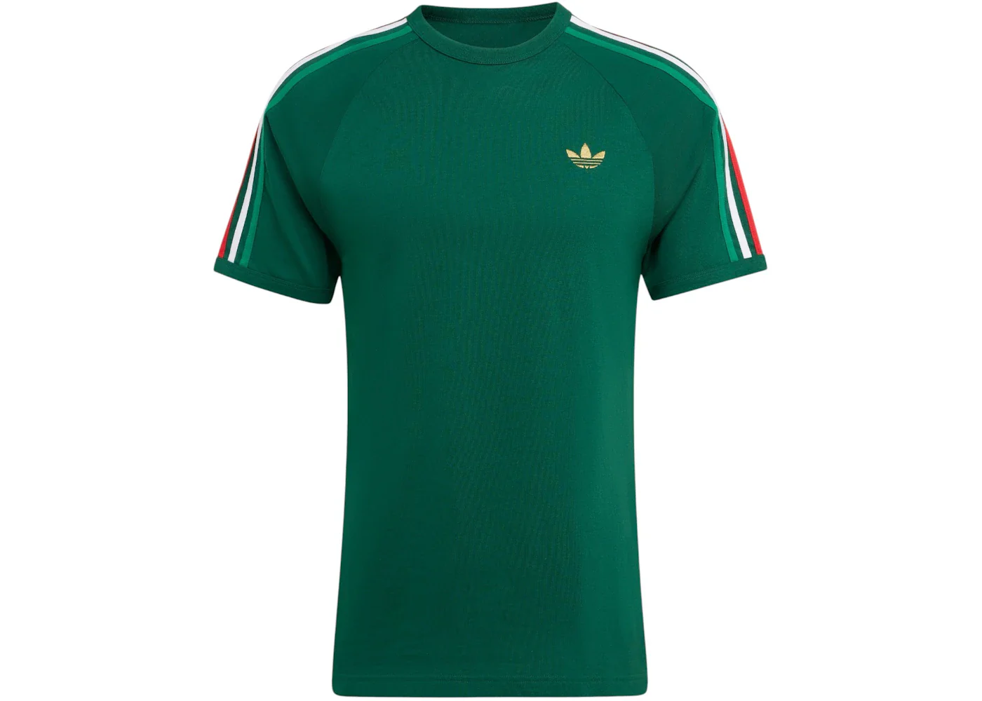 adidas 3-Stripes Tee Team Dark Green Bold Green White