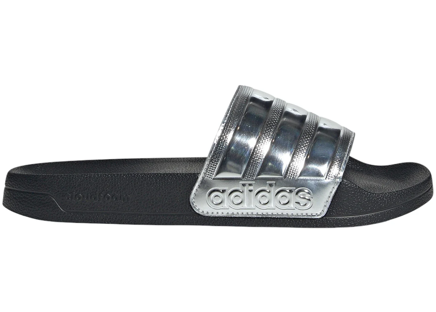adidas Adilette Shower Slides Core Black Silver Metallic