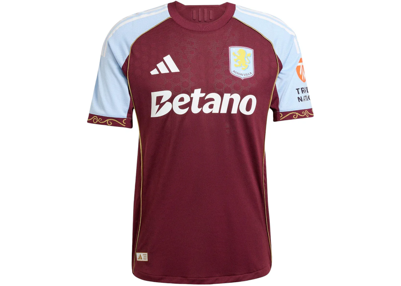 adidas Aston Villa FC 25/26 Home Authentic Jersey Maroon Glow Blue