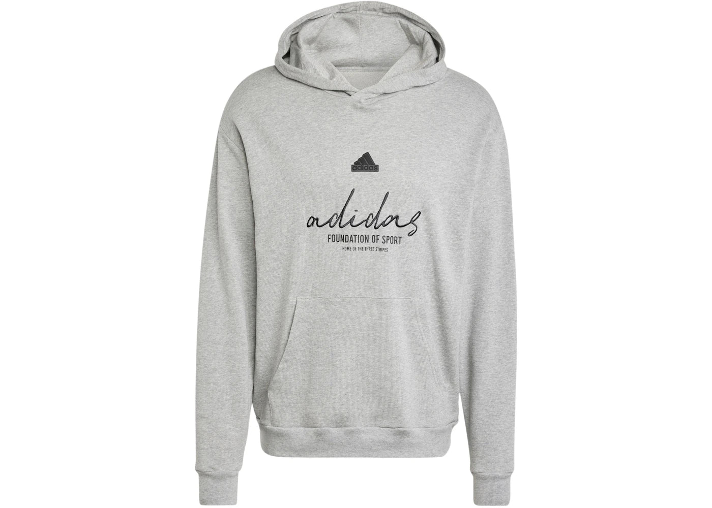 adidas Brand Love French Terry Hoodie Medium Grey Heather