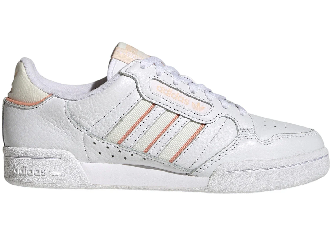 adidas Continental 80 Stripes Cloud White Off White Bliss Orange (Women's)