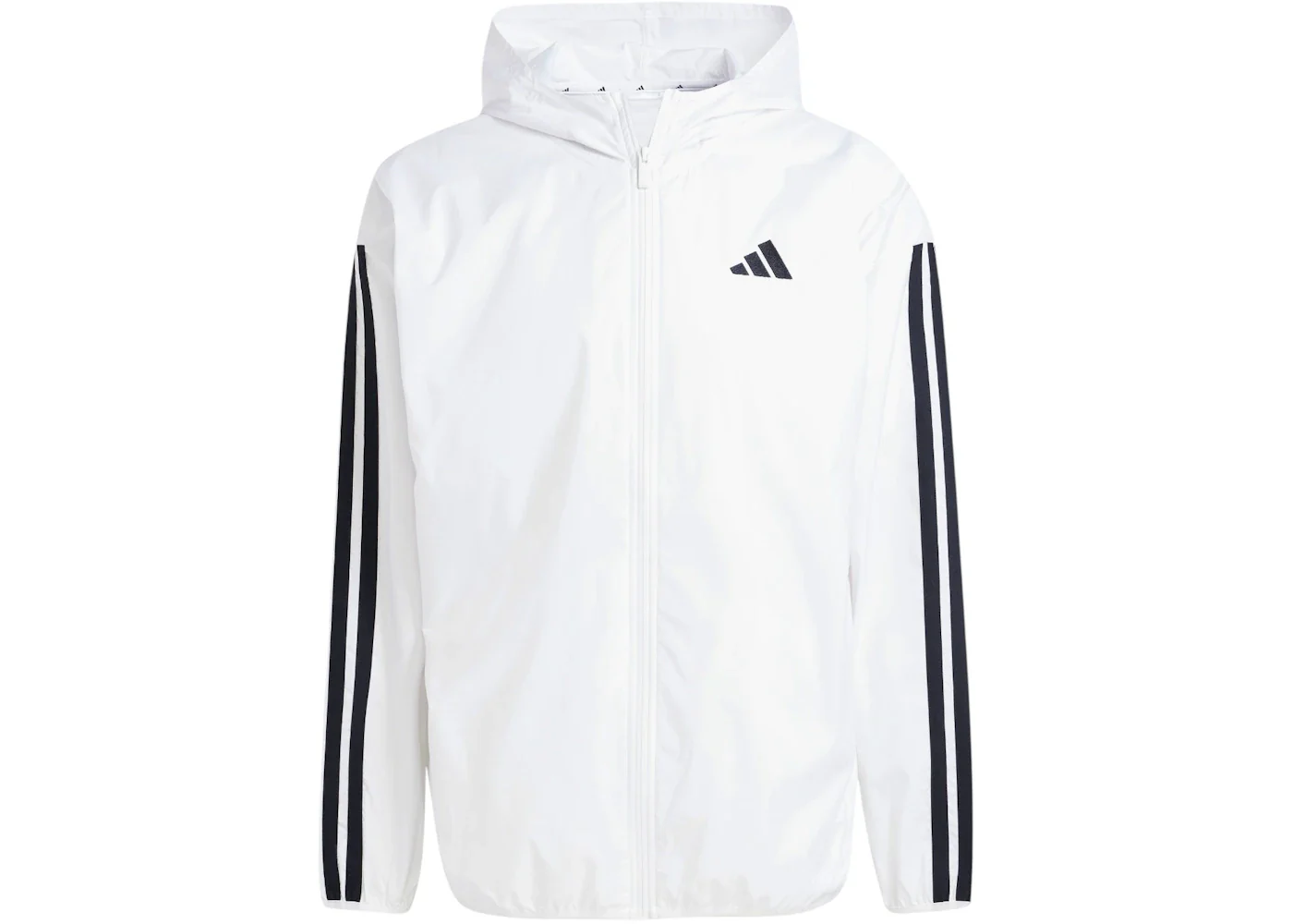 adidas Essentials 3-Stripes Windbreaker White Black