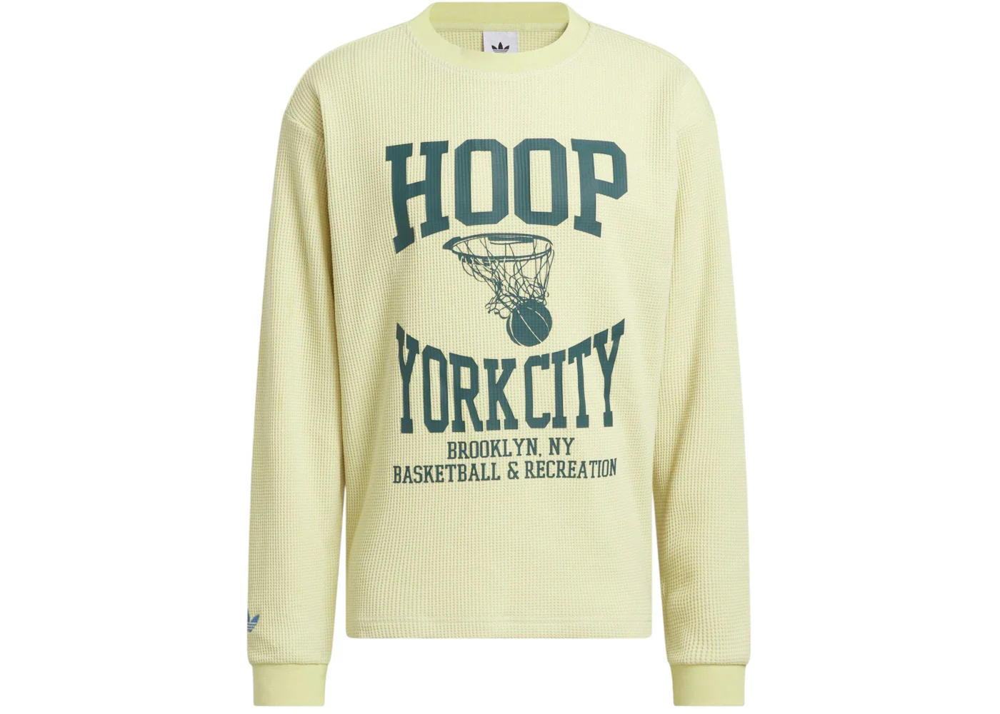adidas Hoop York City Long Sleeve Cotton Waffle Tee Halo Gold