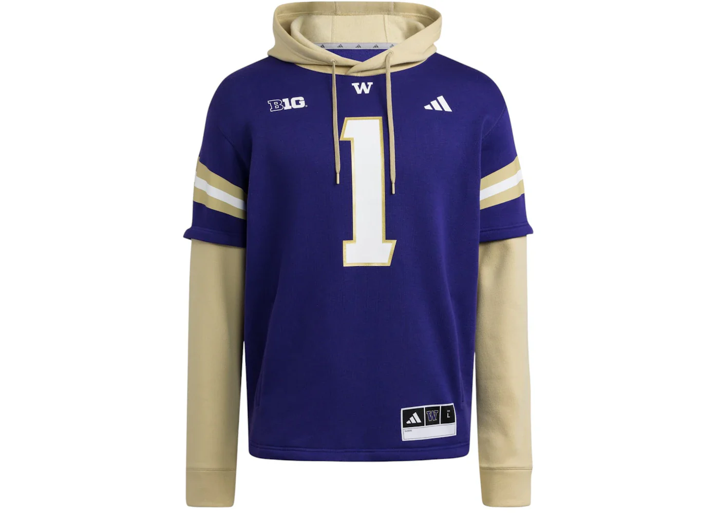adidas Huskies Jersey Hoodie Washington Team College Purple White Team Sand