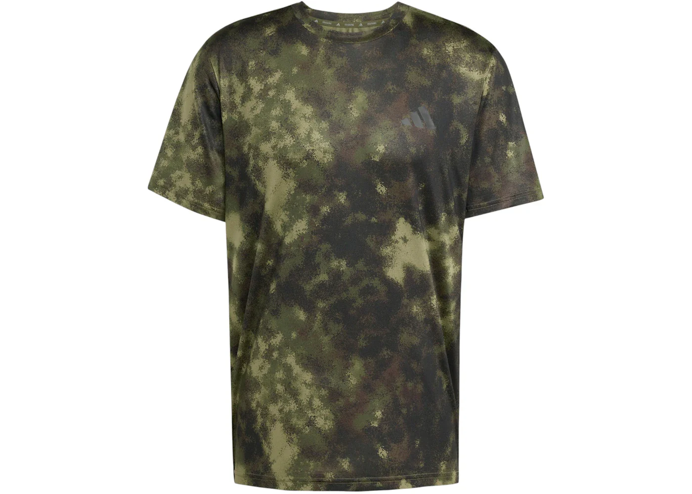 adidas Train Essentials Seasonal All Over Print Tee Olive Strata