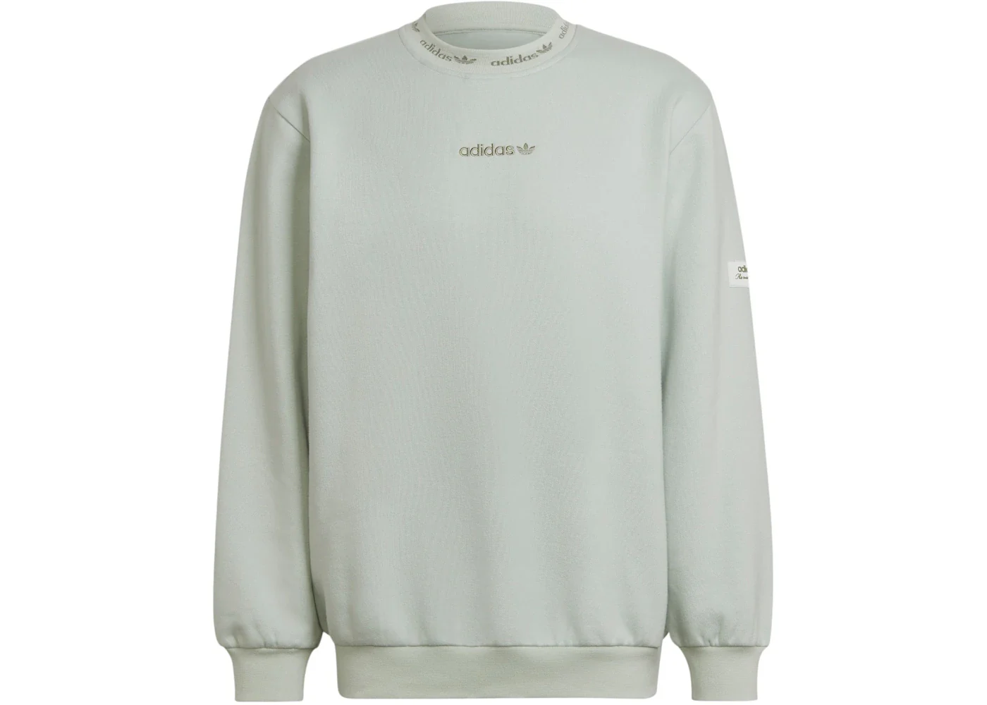 adidas Trefoil Linear Crew Sweatshirt Linen Green