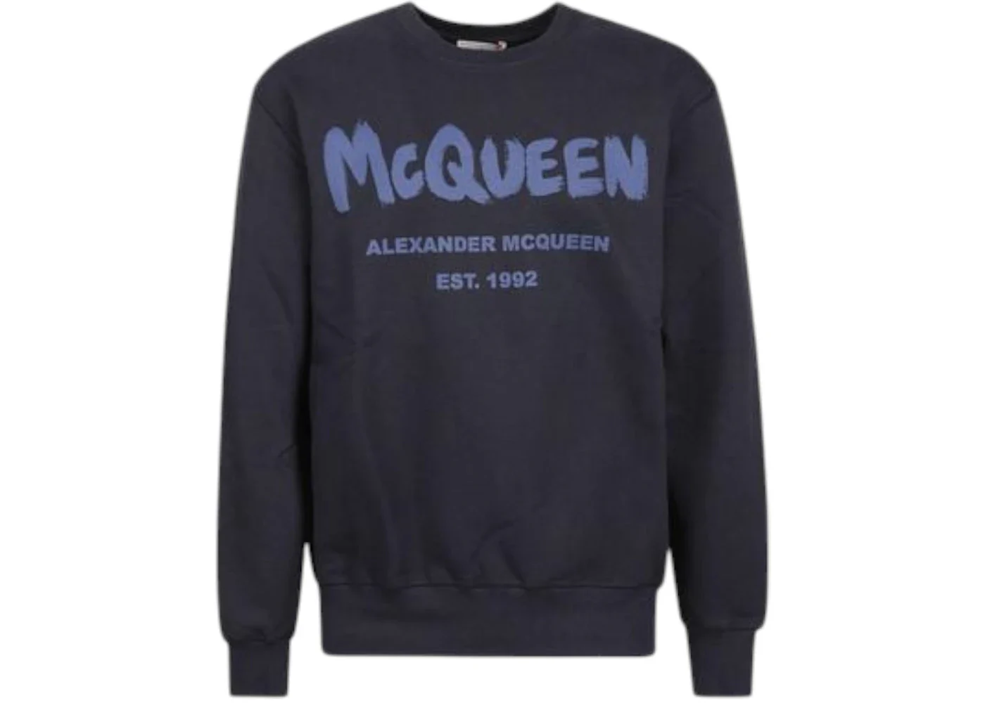 Alexander McQueen Logo Cotton Sweatshirt Black/Blue