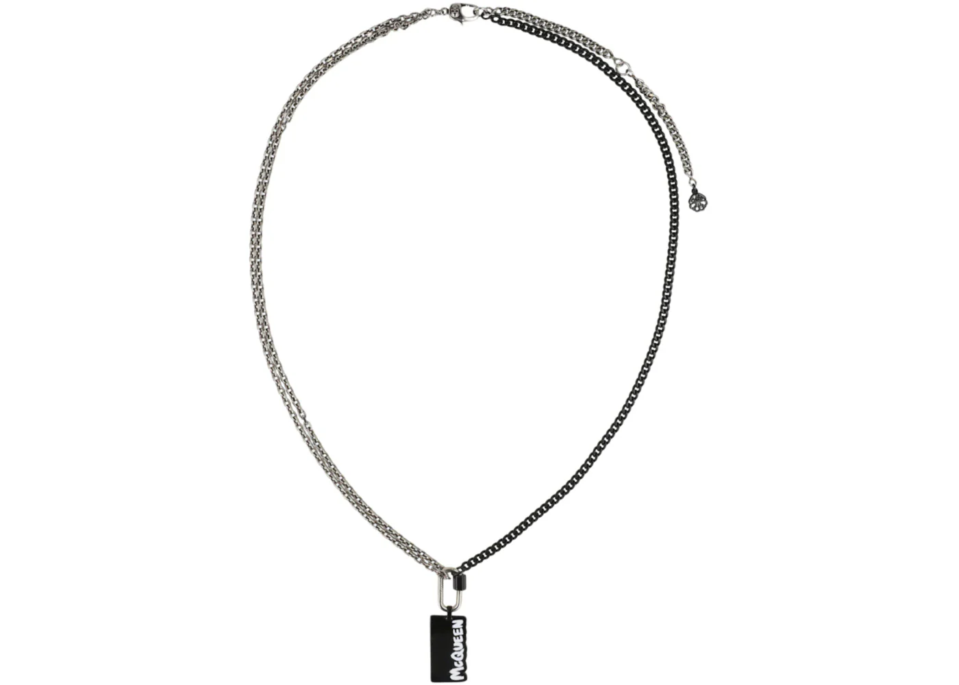 Alexander McQueen Logo Graffiti Necklace Black/White