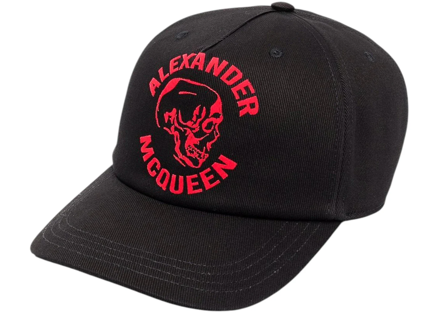 Alexander McQueen Logo Skull Baseball Cap Black/Red