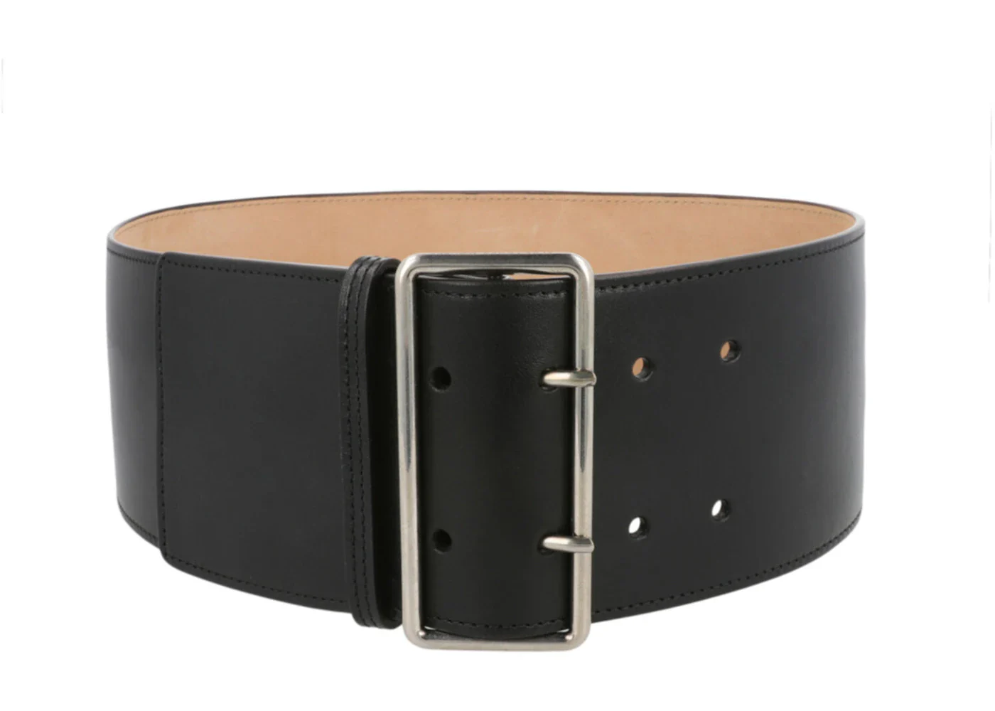 Alexander McQueen Military Wide Belt Black