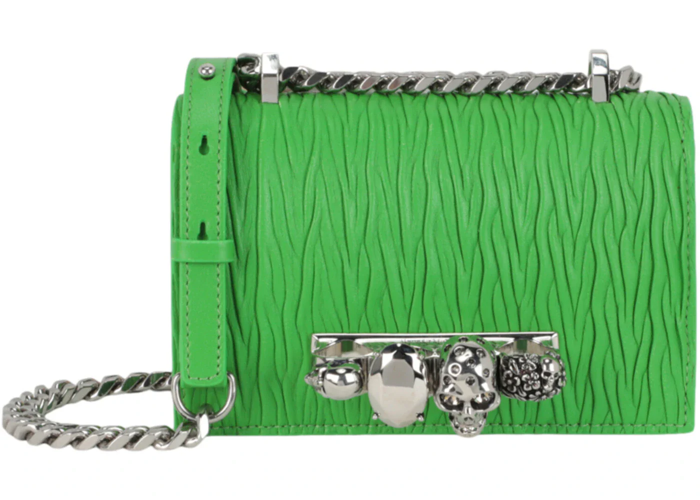 Alexander McQueen Mini Jeweled Shoulder Bag Acid Green
