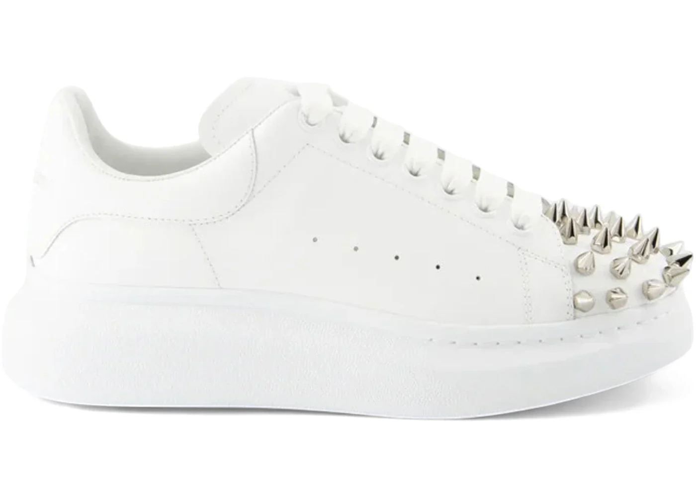 Alexander McQueen Oversized Studded White Silver