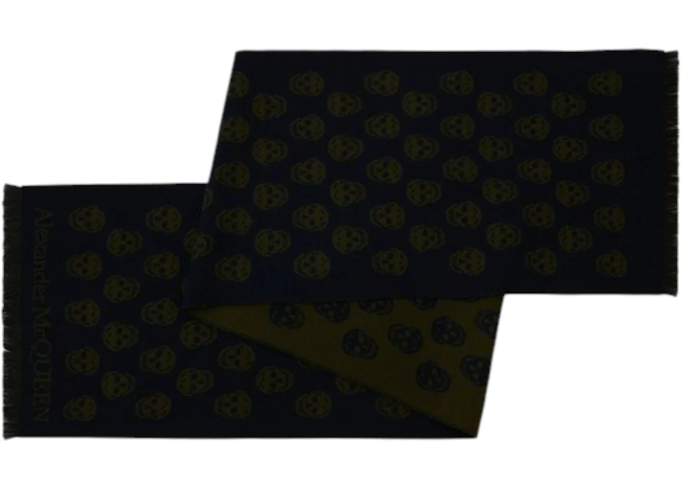 Alexander McQueen Reversible All-Over Skull-Print Scarf Black/Green