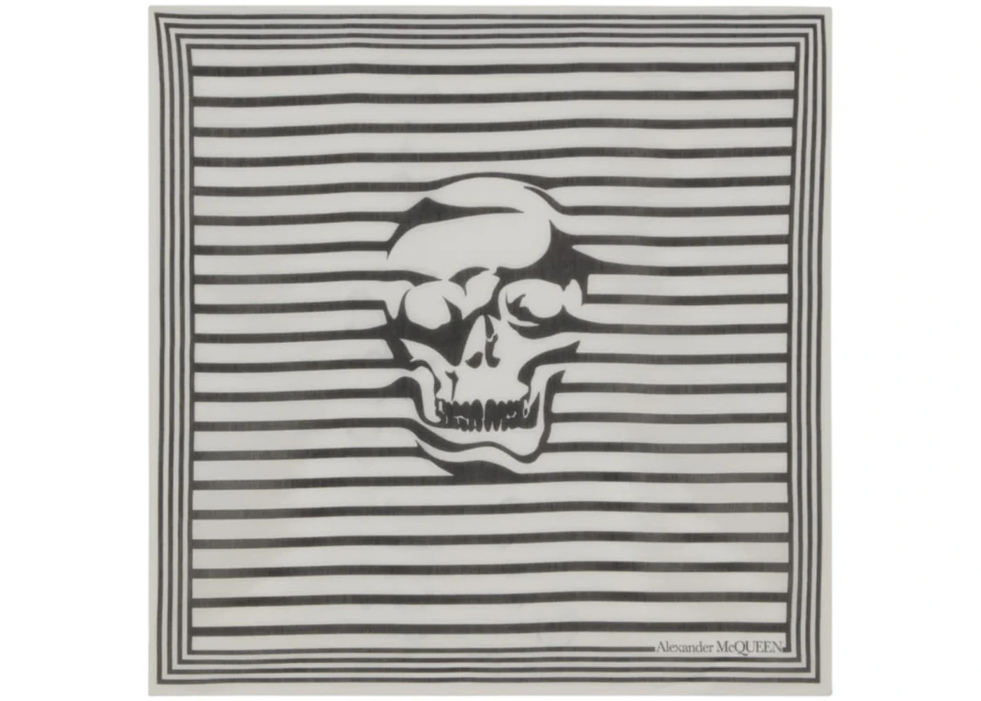 Alexander McQueen Skull Breton-Stripe Scarf White/Black