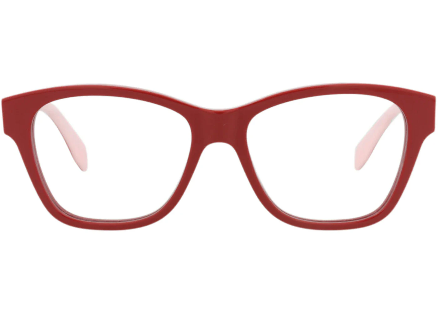 Alexander McQueen Square-Frame Acetate Optical Frames Red Red Transparent (AM0306O-30010888-005)
