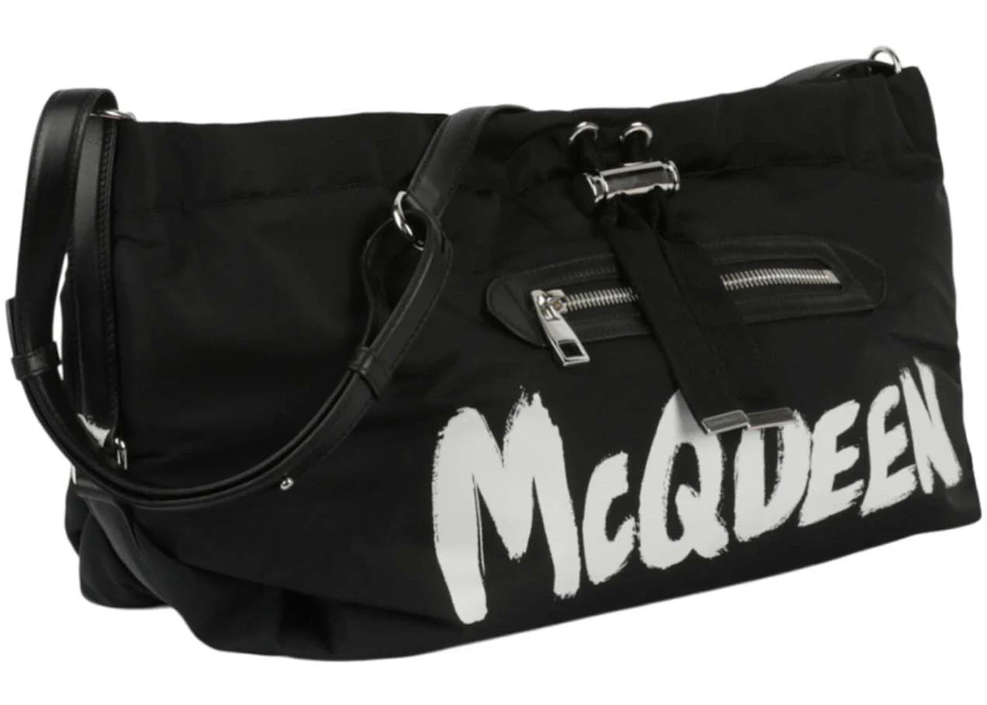 Alexander McQueen The Bundle Graffiti Bag Black/White