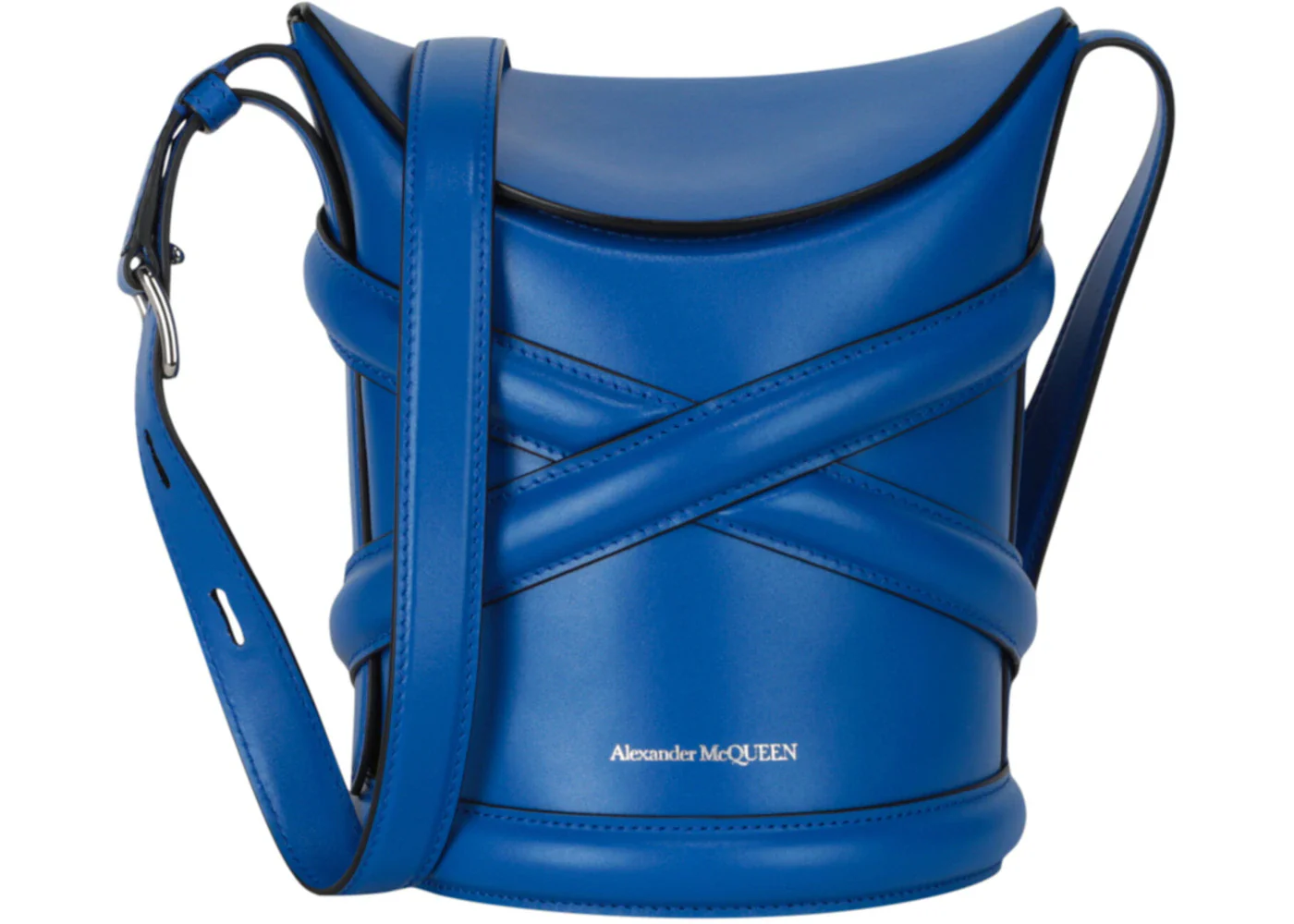 Alexander McQueen The Curve Bucket Bag Ultramarine