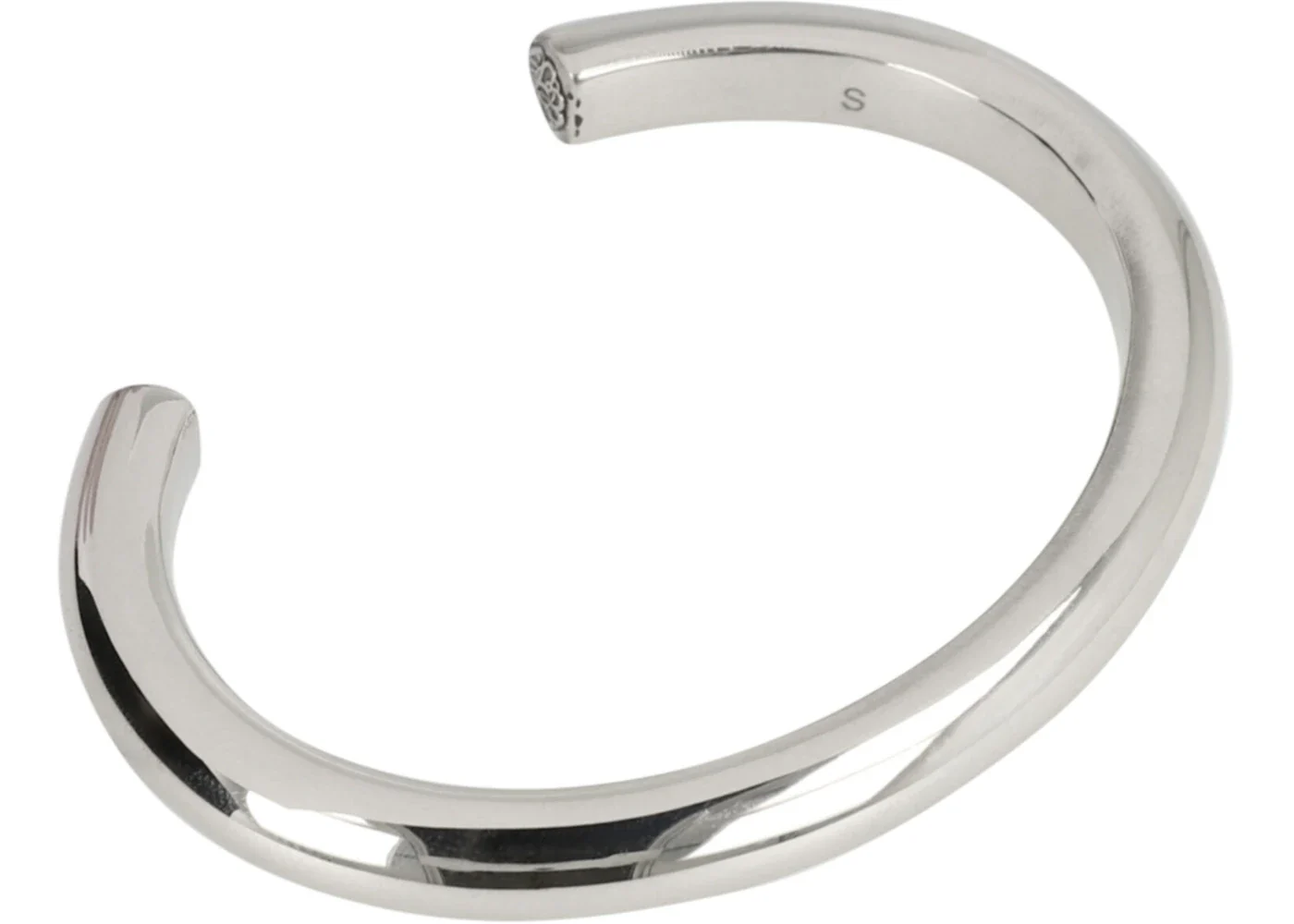 Alexander McQueen Thin Metal Open Cuff Bracelet Silver