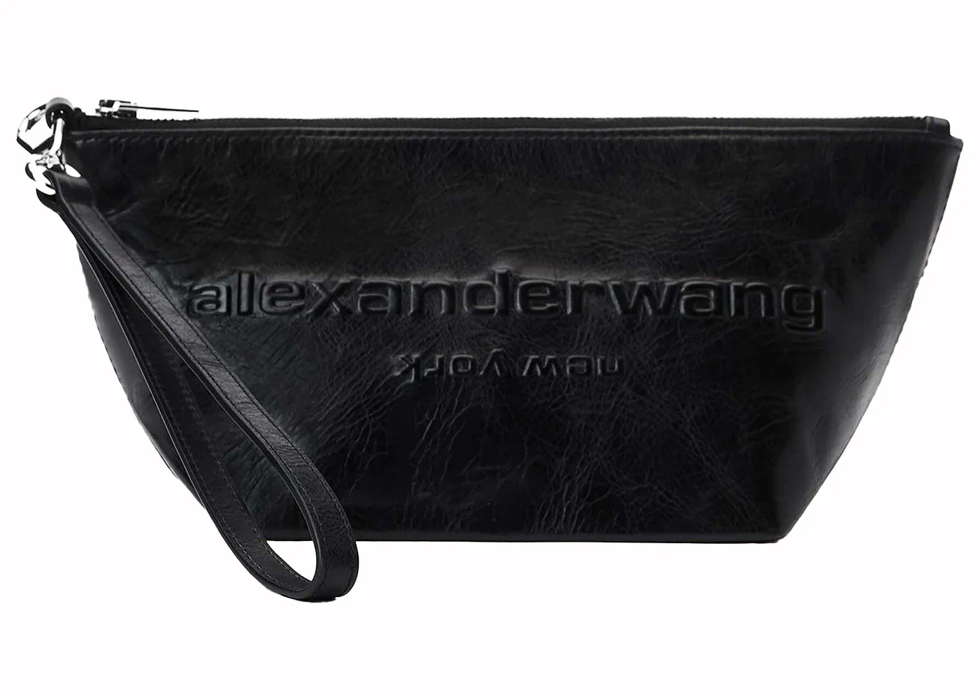 Alexander Wang Punch Wristlet Zip Pouch Black