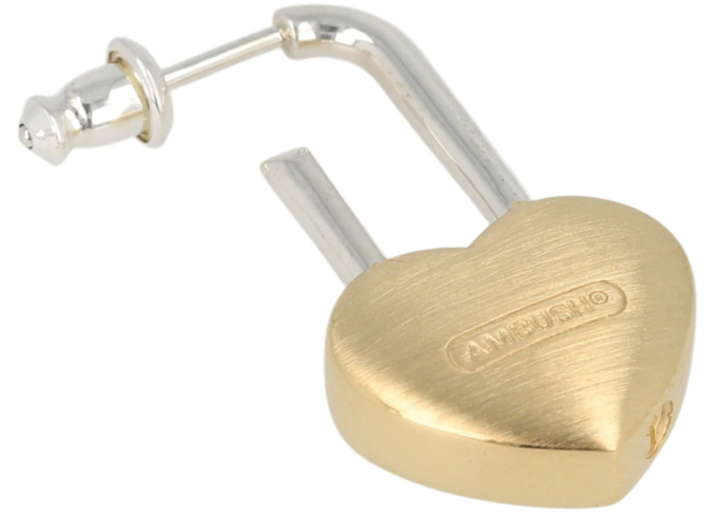 Ambush Small Heart Padlock Single Earring Gold