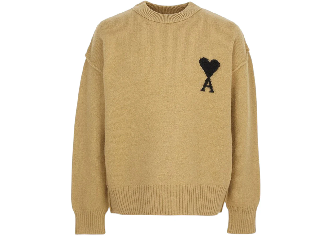 Ami Paris Logo Knitwear Camel