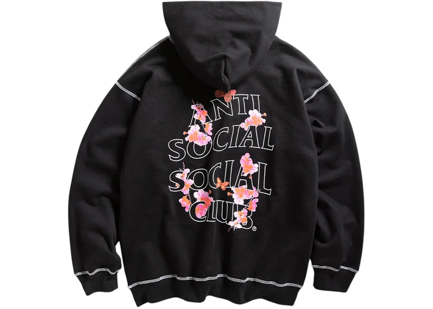 Anti Social Social Club Contrast Stitch Hoodie Black