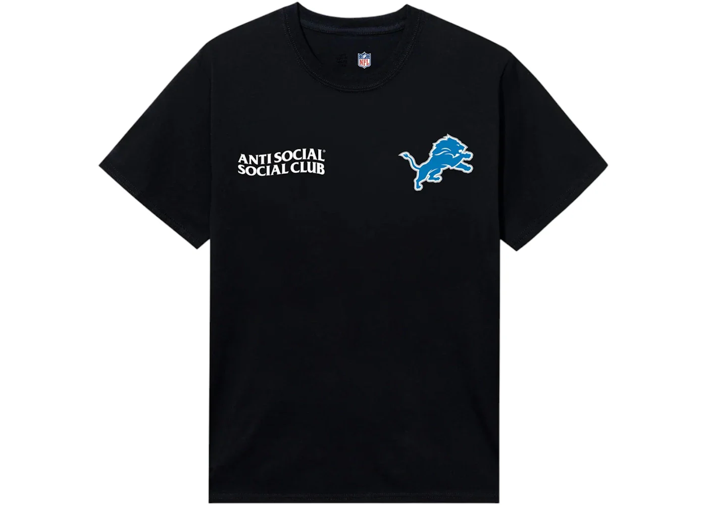 Anti Social Social Club x Detroit Lions Team Tee Black