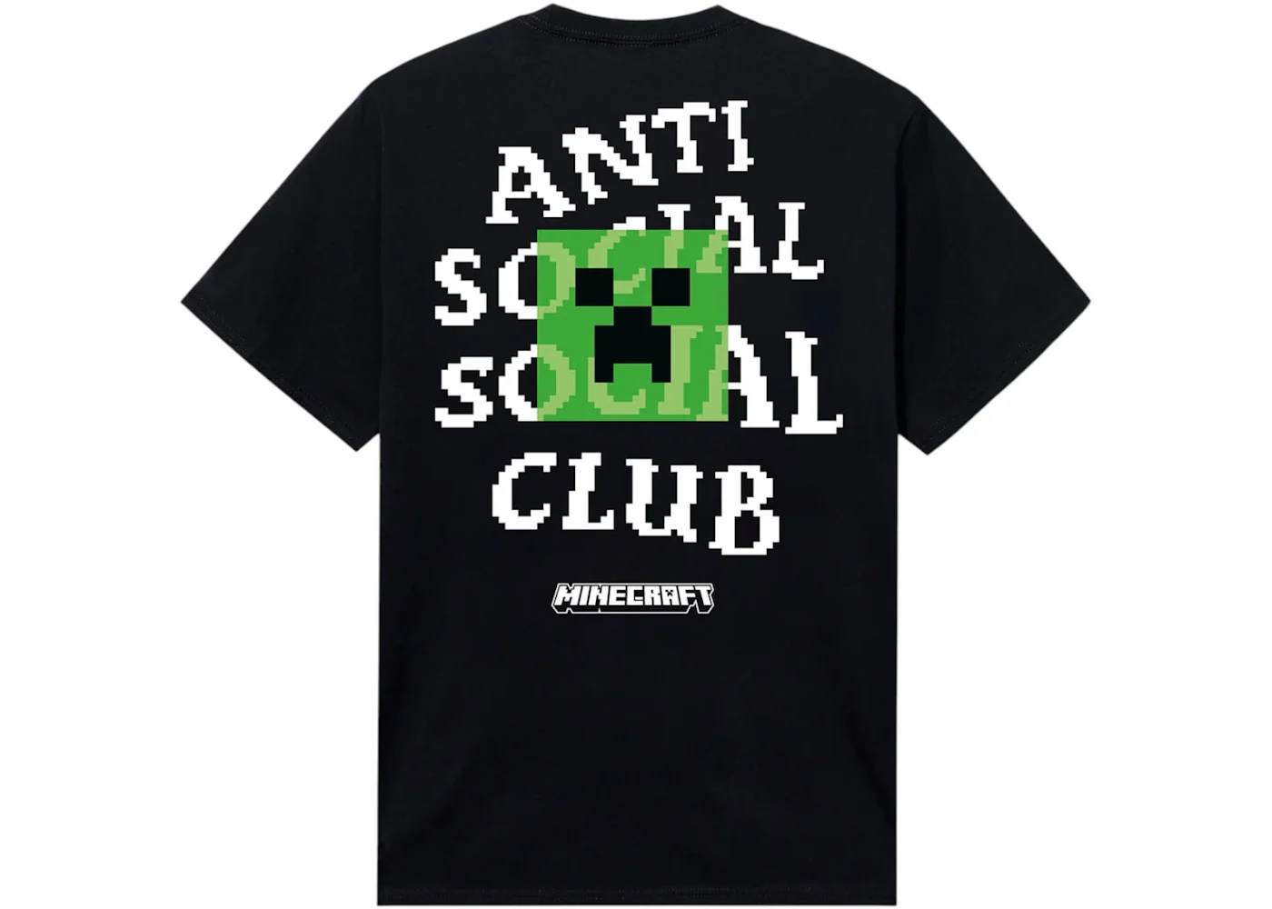 Anti Social Social Club x Minecraft Creeper Head Logo Tee Black