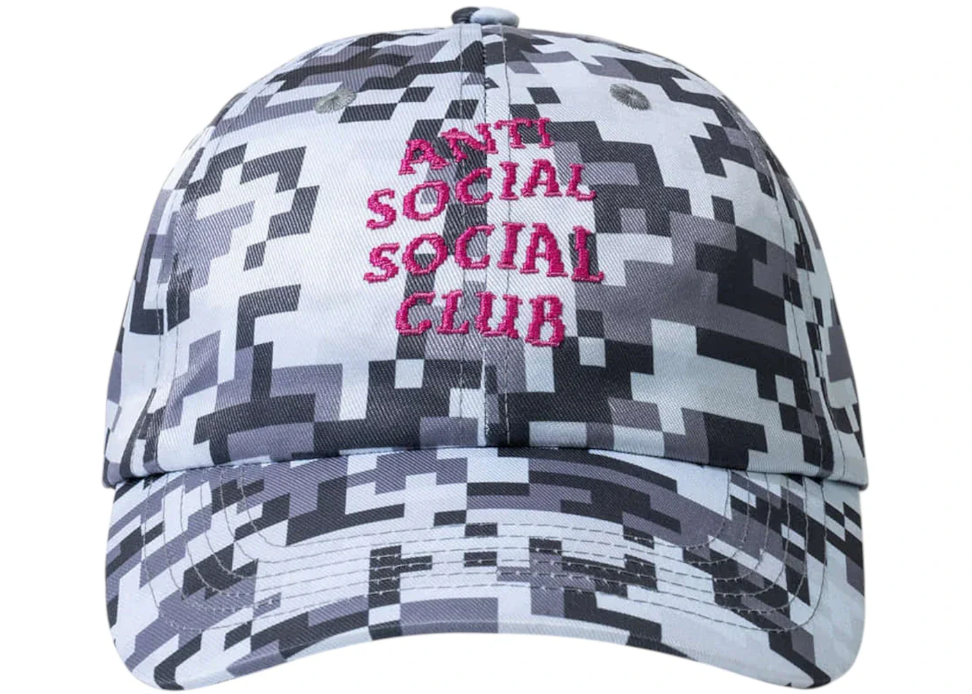 Anti Social Social Club x Minecraft Pixel Camo 6P Hat Grey