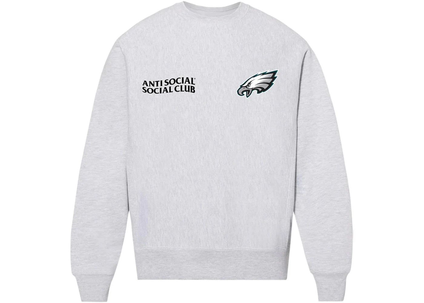 Anti Social Social Club x Philadelphia Eagles Team Crewneck Grey
