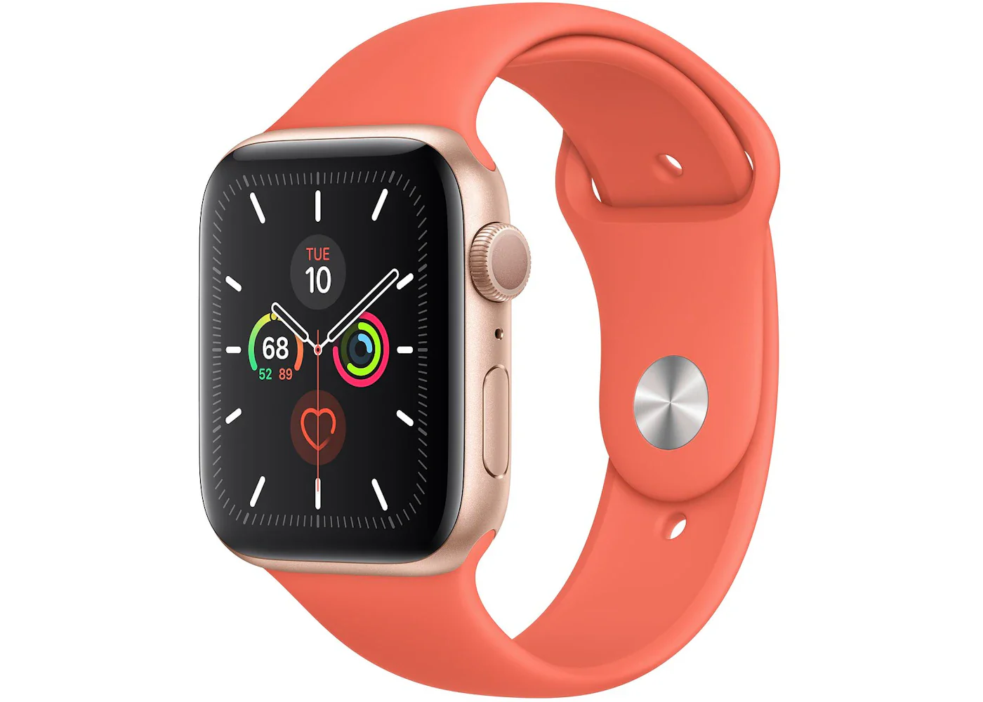 Apple Watch Series 5 GPS 44mm Gold Aluminum with Clementine Sport Band A2093