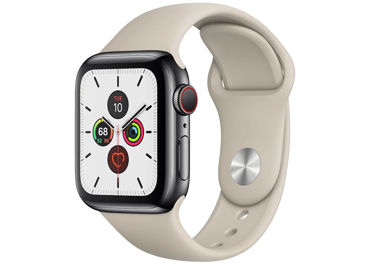 Apple Watch Series 5 GPS + Cellular 40mm Space Black Stainless Steel with Stone Sport Band A2094