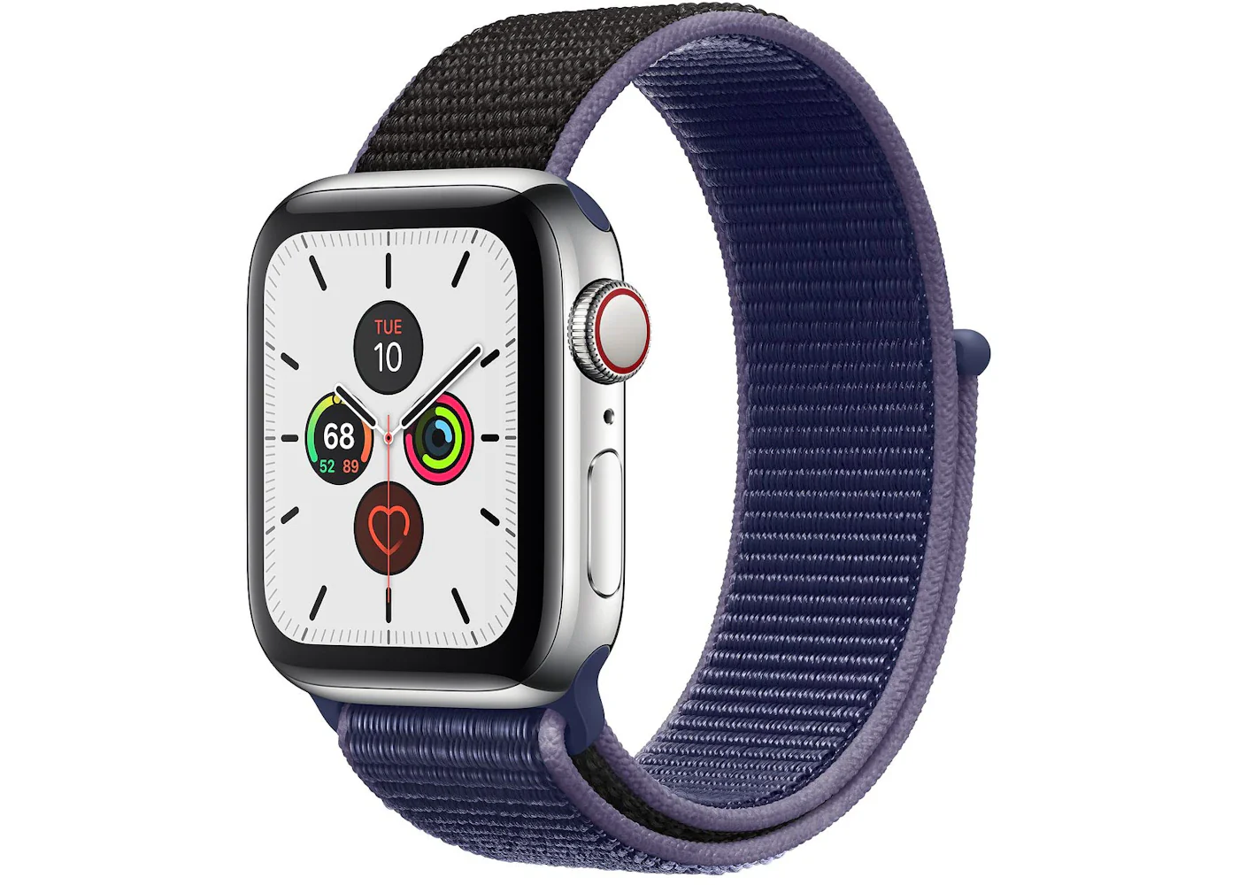 Apple Watch Series 5 GPS + Cellular 40mm Stainless Steel with Midnight Blue Sport Loop A2094
