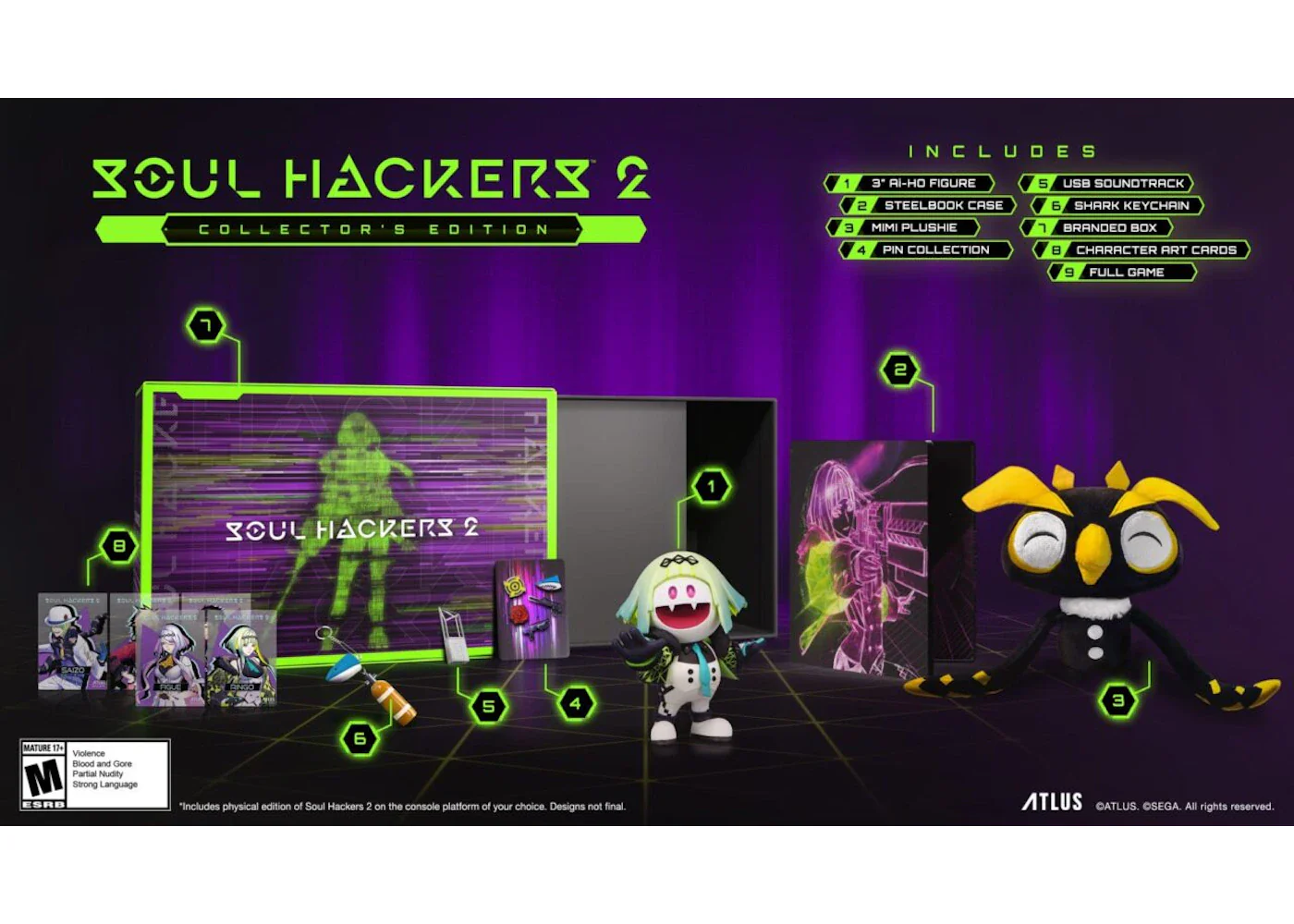 Atlus Xbox One Soul Hackers 2 Collectors Edition Video Game Bundle