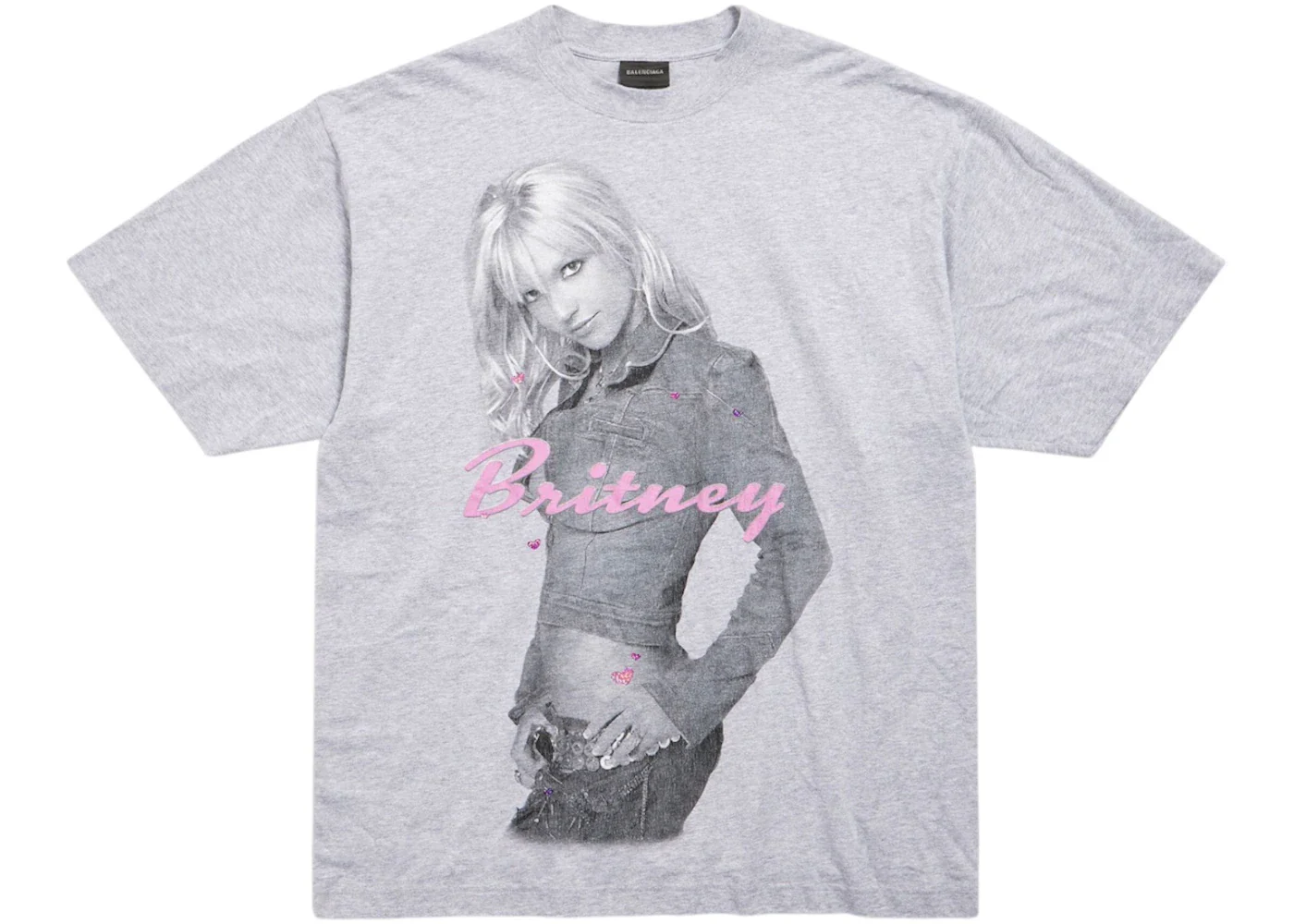 Balenciaga Music Britney Spears Series T-shirt Medium Fit Light Grey/Pink