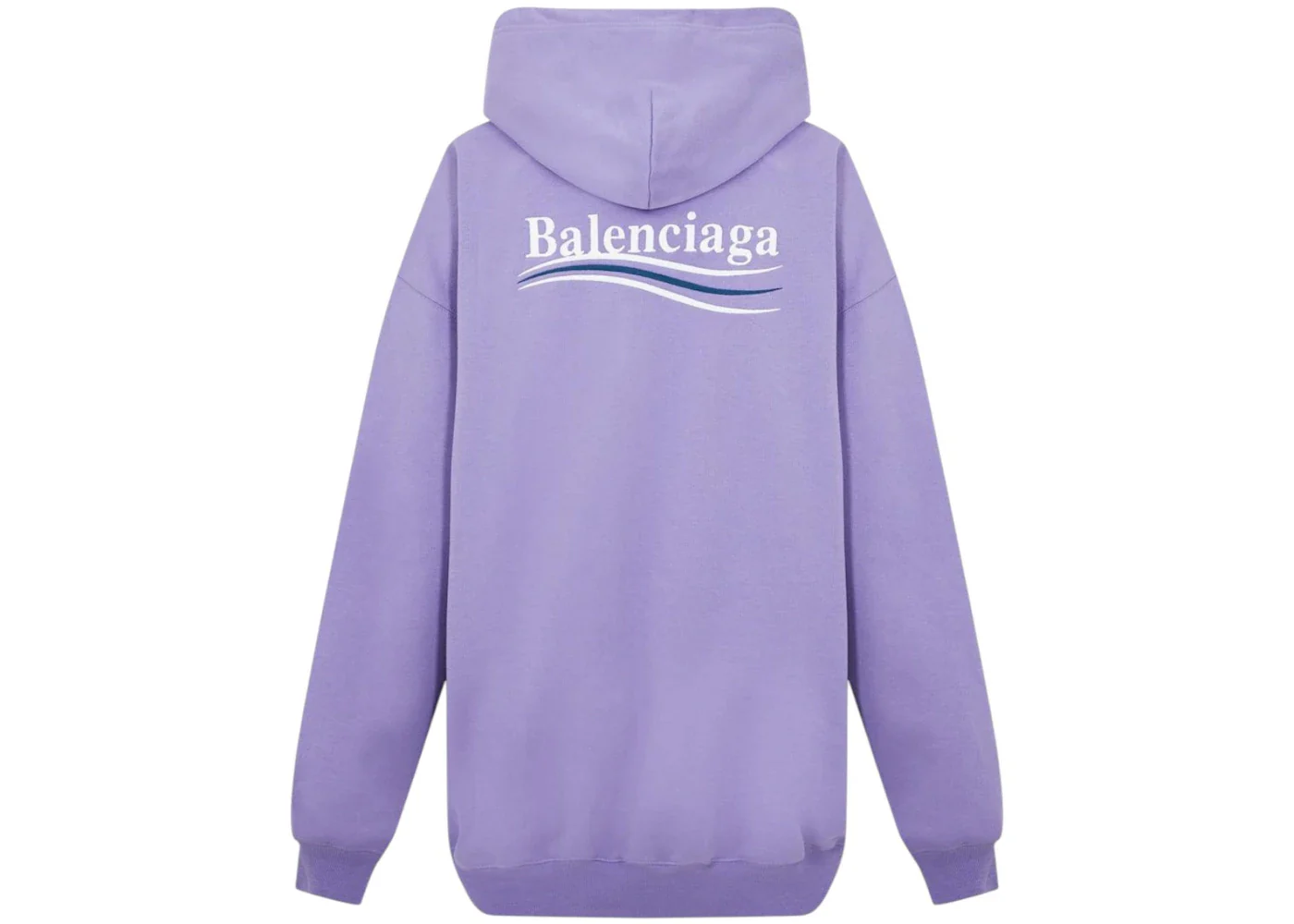 Balenciaga Political Campaign Embroidered Logo Hoodie Purple