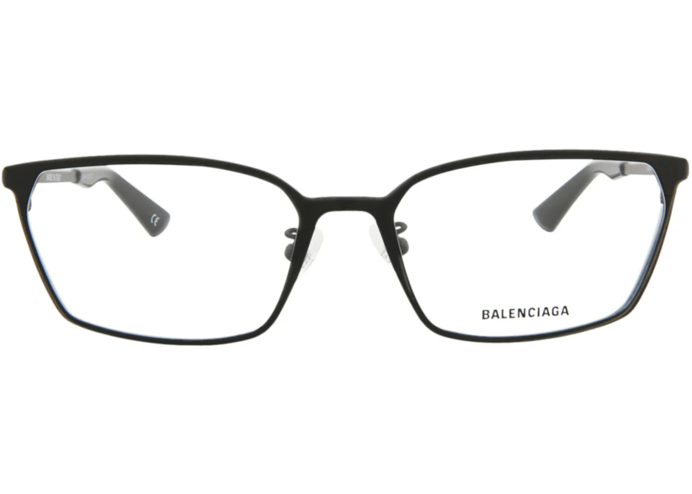 Balenciaga Square-Frame Metal Optical Frames Black Black Transparent (BB0085O-30008408-001)