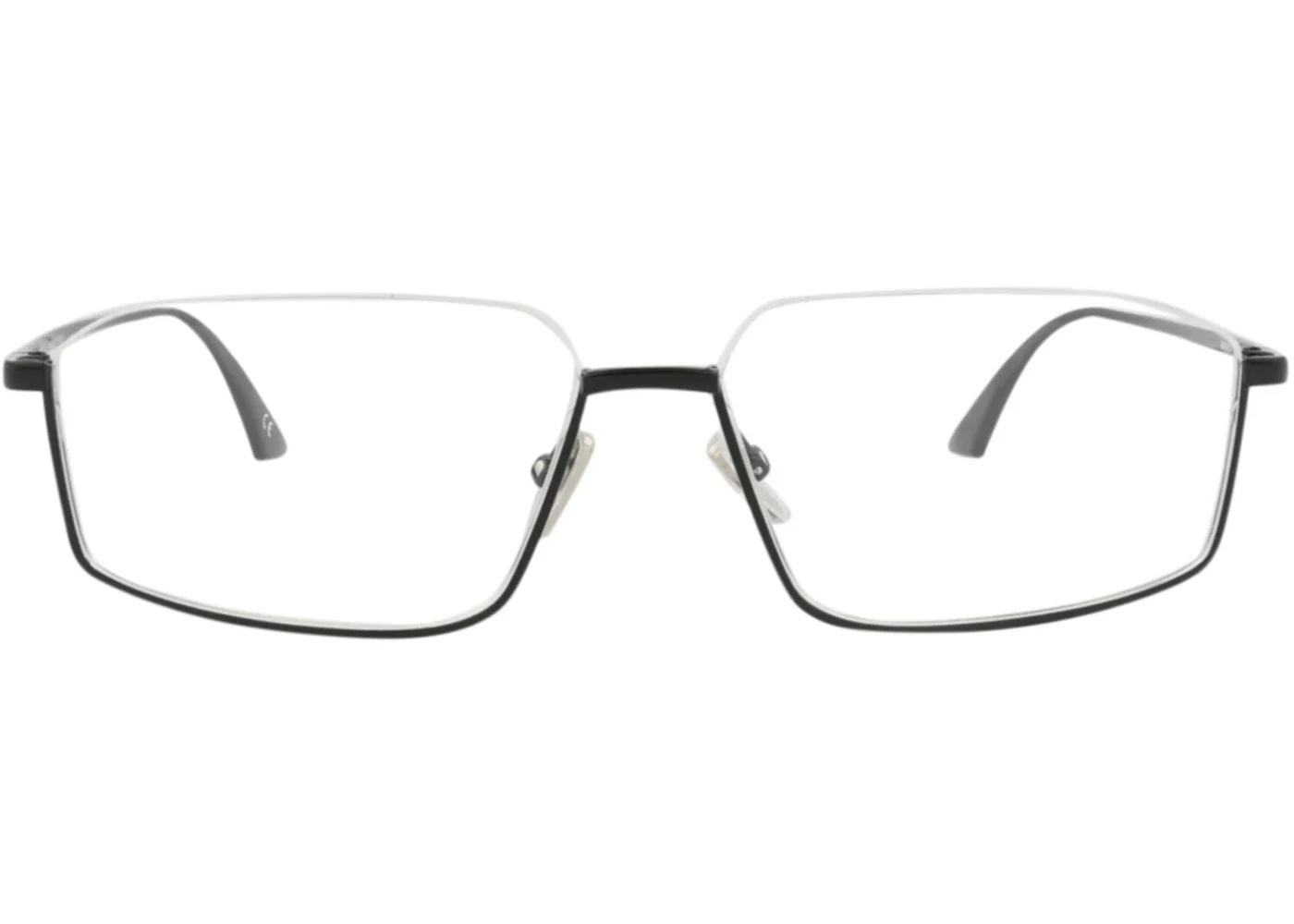 Balenciaga Square-Frame Metal Optical Frames Black Black Transparent (BB0143O-30010029-001)