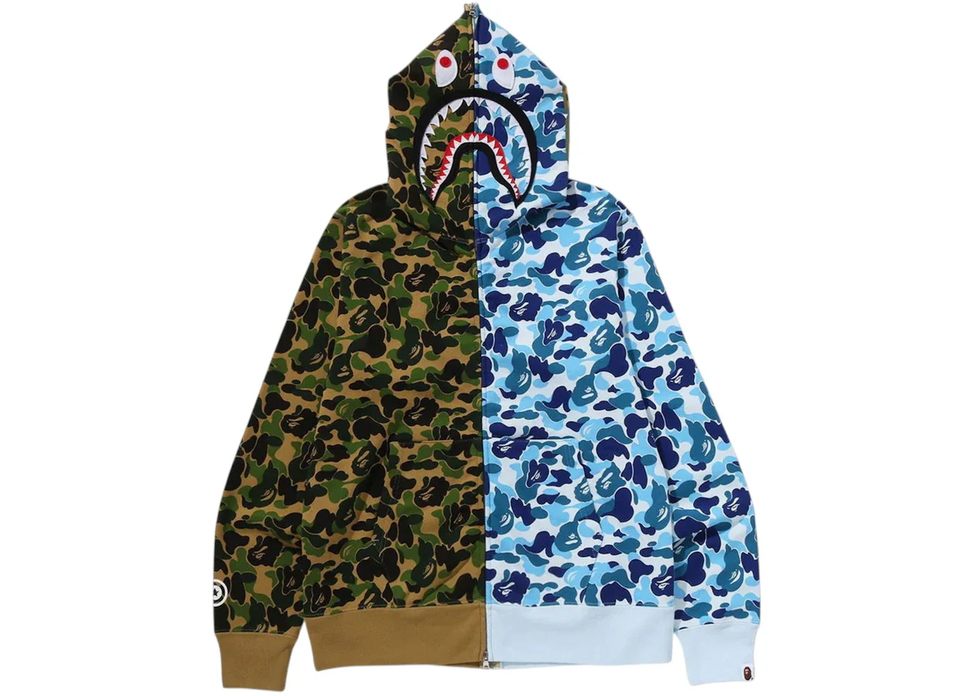 BAPE ABC Camo Separate Shark Full Zip Hoodie Grey/Black