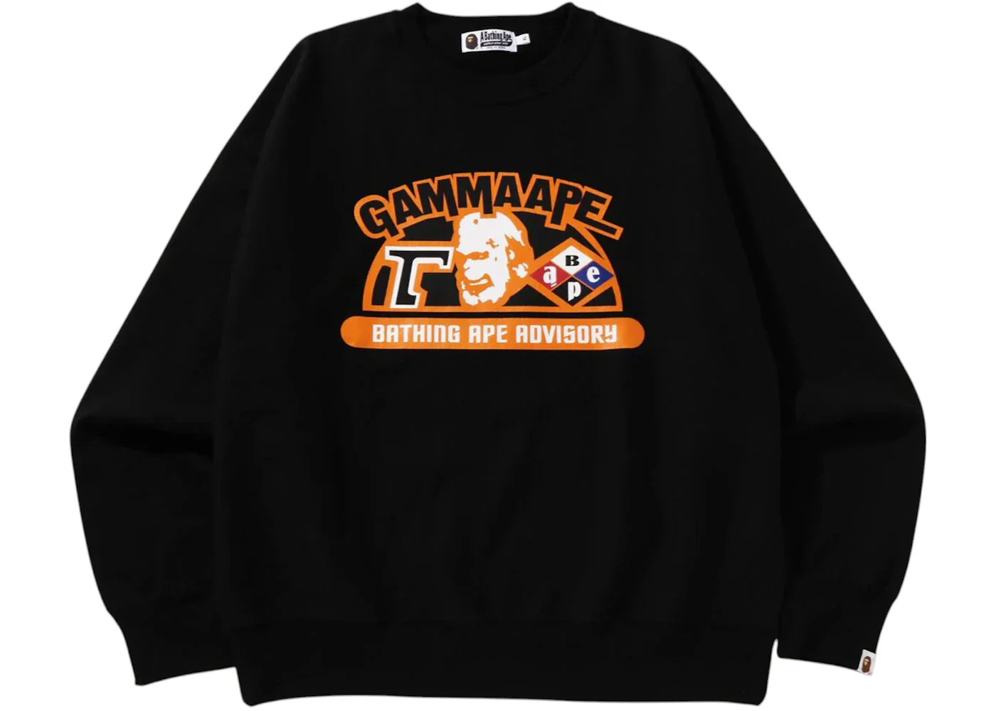 BAPE Classic Gamma Ape Relaxed Fit Crewneck Black