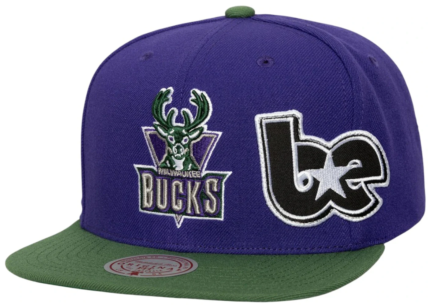 Billie Eilish x Mitchell & Ness Milwaukee Bucks NBA B.E. Patch Snapback Purple