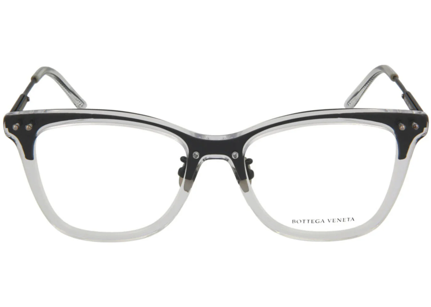 Bottega Veneta Cat Eye-Frame Acetate Optical Frames Crystal Black Transparent (BV0145O-30001690-001)
