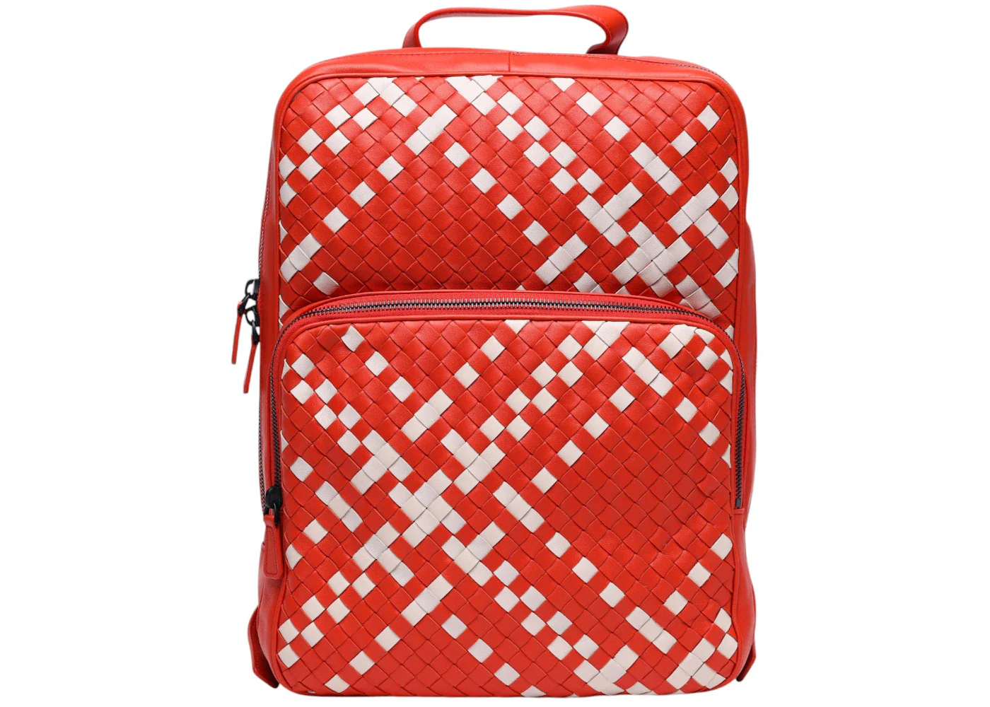 Bottega Veneta Intrecciato Woven Backpack Red