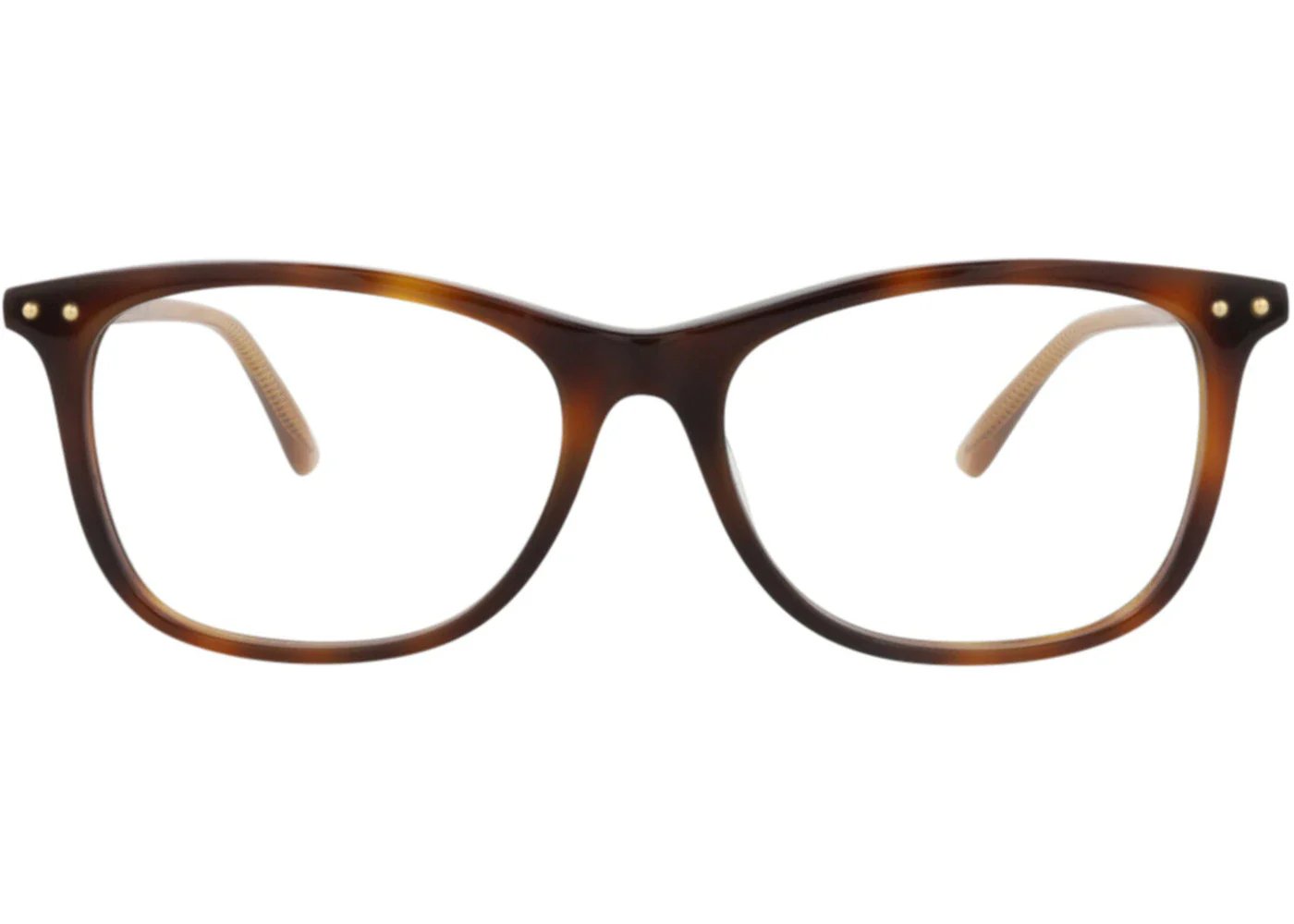 Bottega Veneta Square-Frame Acetate Optical Frames Havana Yellow Transparent (BV0230O-30006416-002)