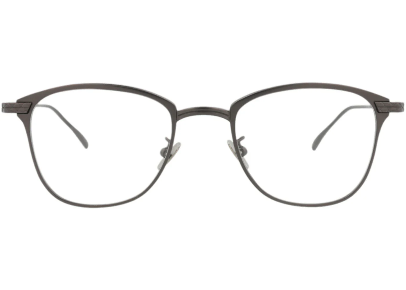 Bottega Veneta Square-Frame Titanium Optical Frames Ruthenium Ruthenium Transparent (BV0248O-30006504-002)