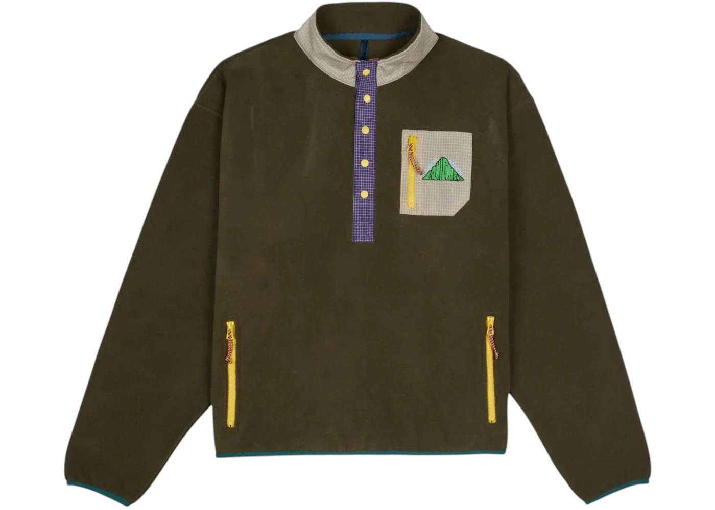 Brain Dead Equipment Ripstop Pullover Fleece Jacket Olive